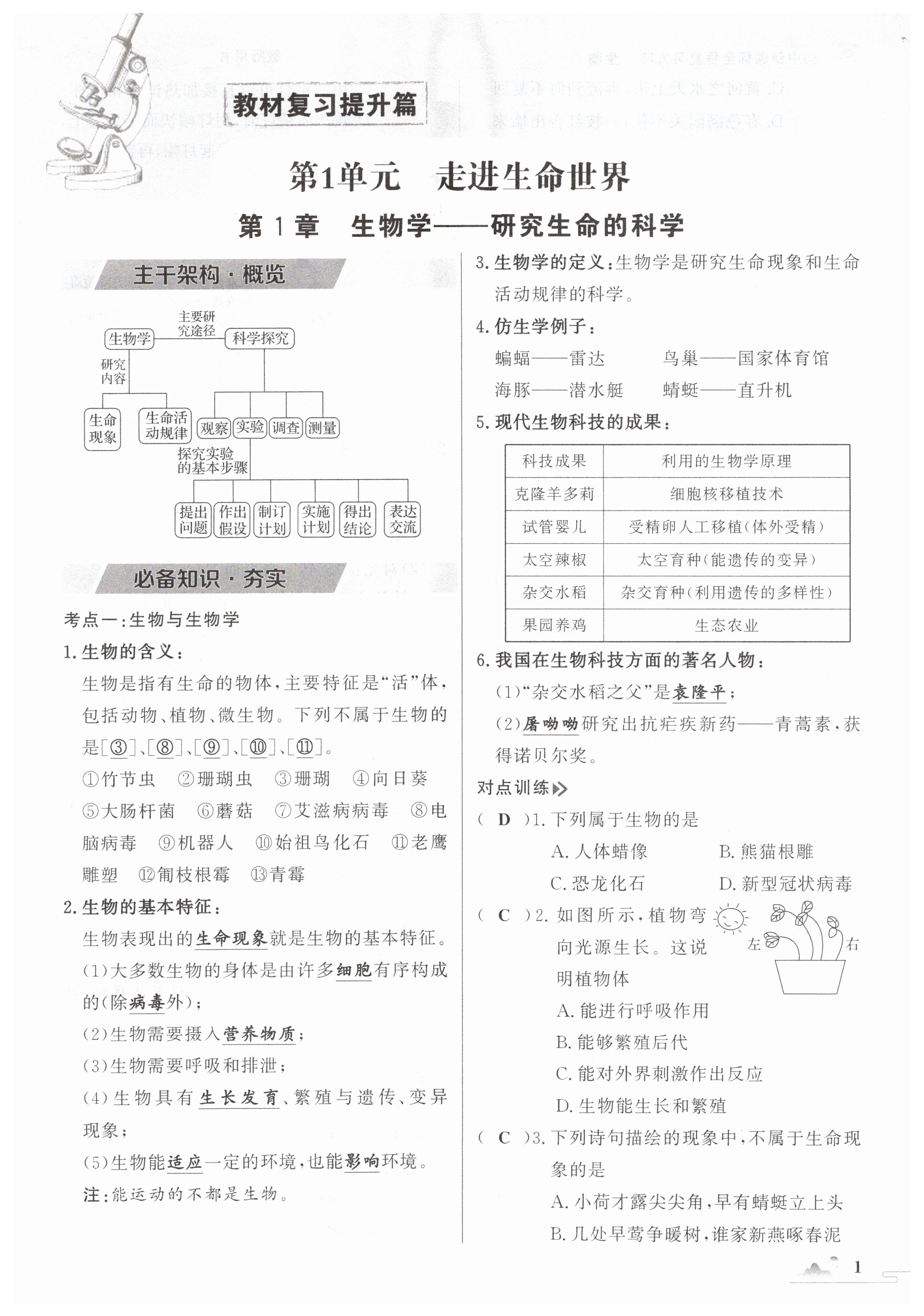 2024年世紀(jì)金榜初中全程復(fù)習(xí)方略生物淮安專版 第1頁(yè)