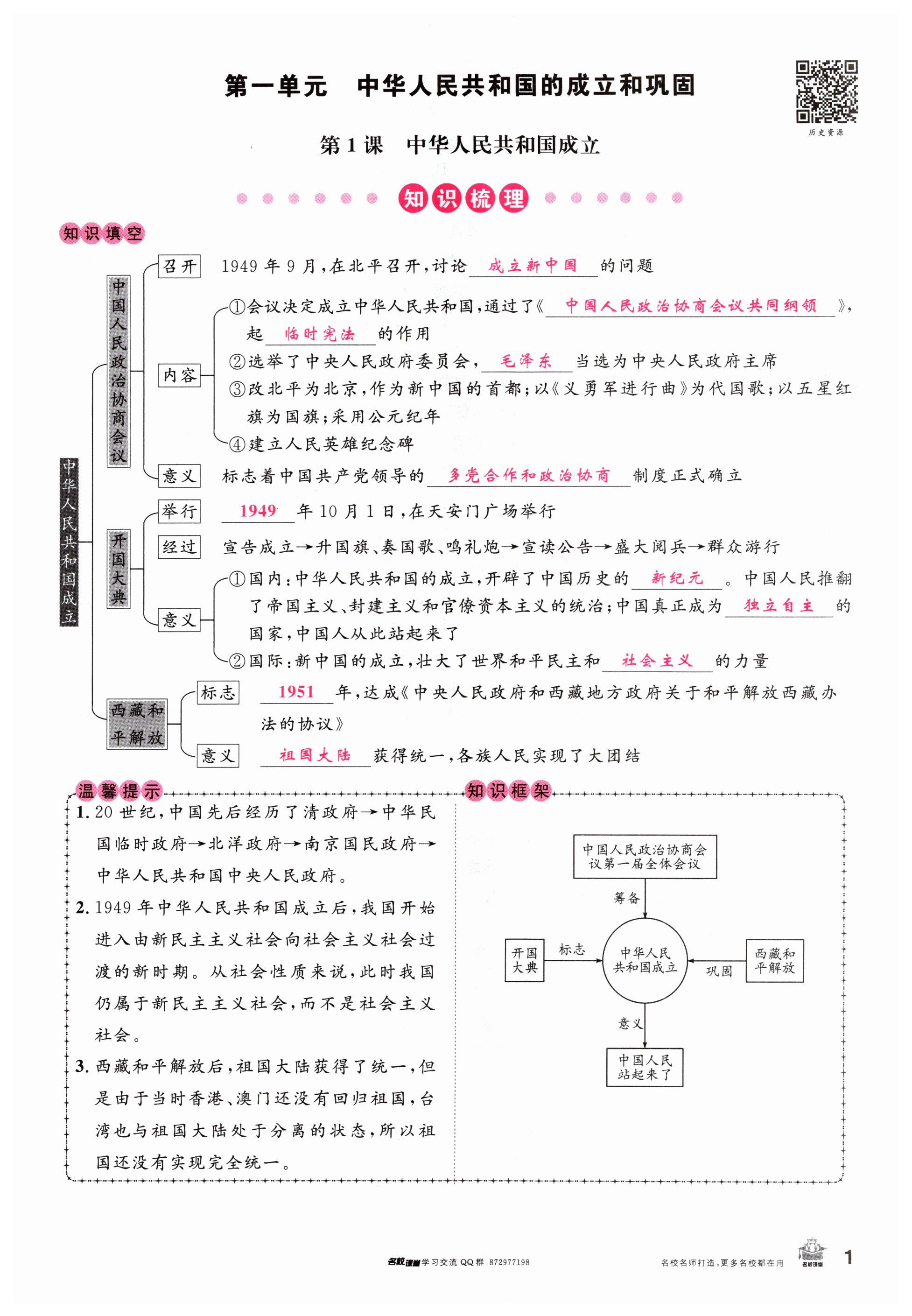 2024年名校課堂八年級(jí)歷史下冊(cè)人教版四川專版 第1頁(yè)