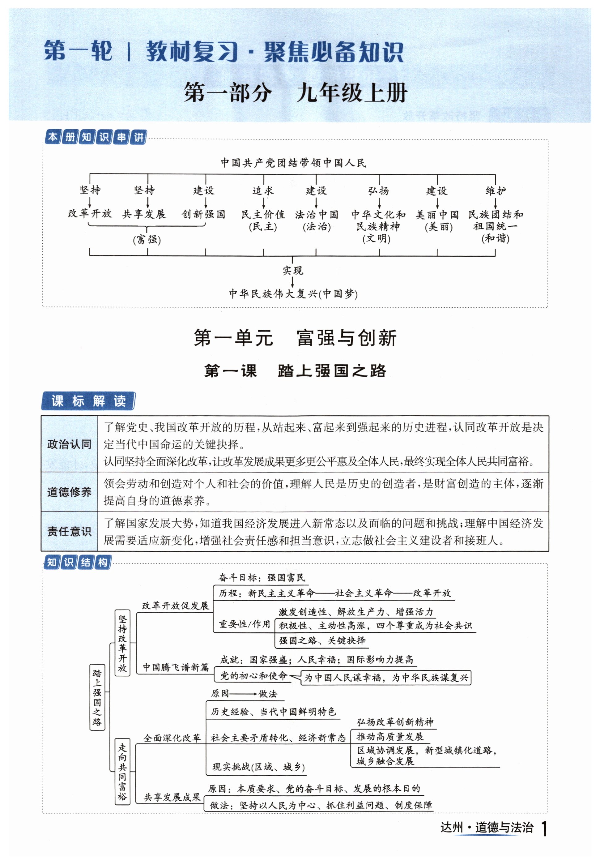 2024年國華考試中考總動員道德與法治達州專版 第1頁