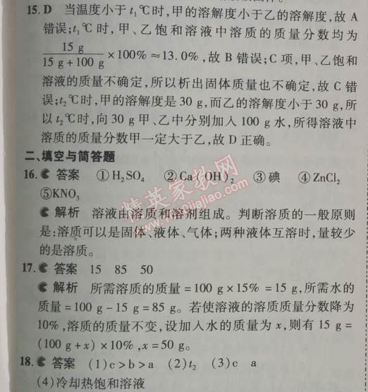 2014年5年中考3年模擬九年級初中化學(xué)下冊人教版 單元檢測