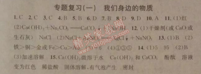 2014年名校课堂助教型教辅九年级化学下册人教版 专题复习1