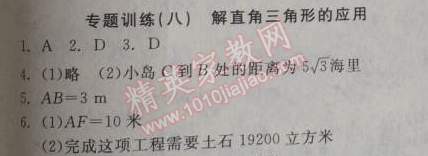 2014年全品學練考九年級數(shù)學上冊華師大版 專題訓(xùn)練八