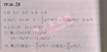 2014年啟東中學作業(yè)本八年級數學上冊人教版 作業(yè)二十八