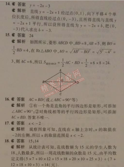 2014年5年中考3年模擬初中數(shù)學(xué)八年級(jí)下冊(cè)人教版 期末測(cè)試