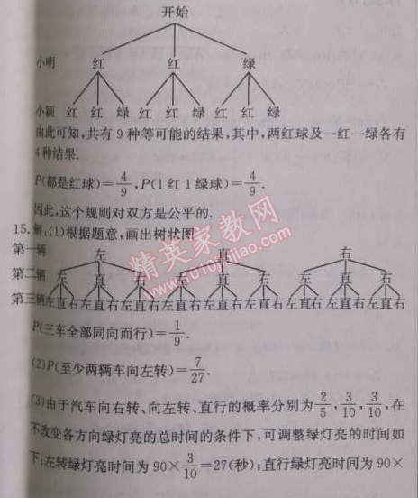 2014年啟東中學(xué)作業(yè)本九年級(jí)數(shù)學(xué)上冊(cè)人教版 作業(yè)五十一