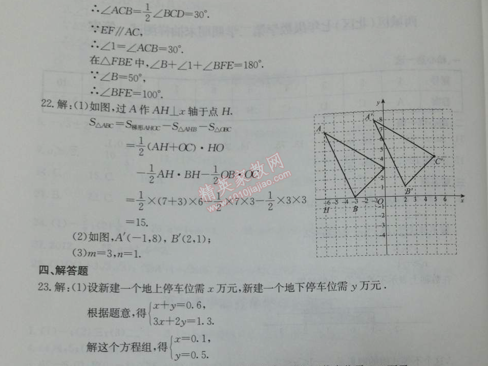 2014年学习探究诊断七年级数学下册人教版 期末测试