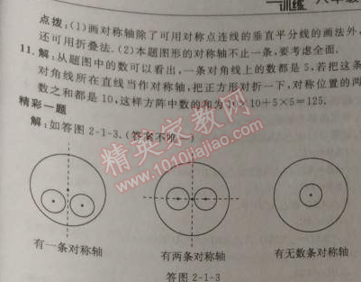 2014年點(diǎn)撥訓(xùn)練八年級(jí)數(shù)學(xué)上冊(cè)蘇科版 第二章1