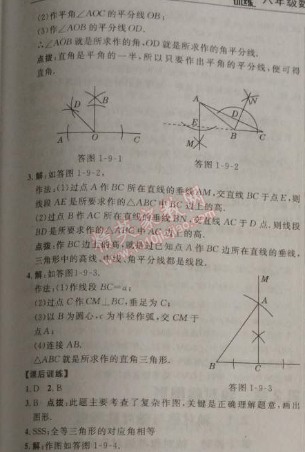 2014年點(diǎn)撥訓(xùn)練八年級數(shù)學(xué)上冊蘇科版 3