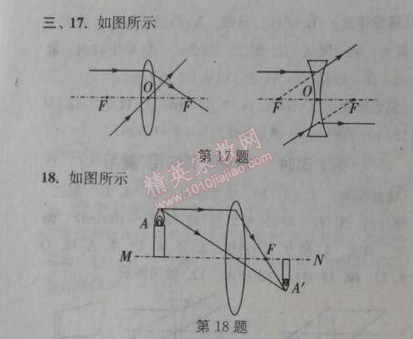 2014年通城學(xué)典課時(shí)作業(yè)本八年級(jí)物理上冊(cè)人教版 第五章單元自測(cè)卷