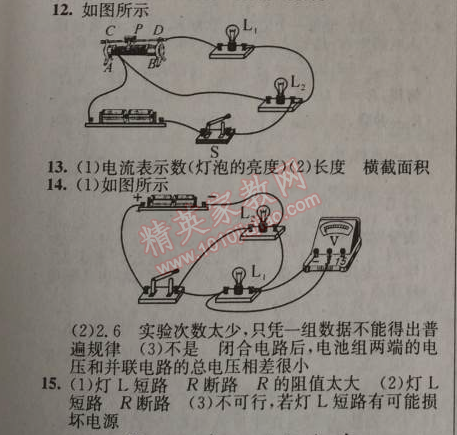 2014年黃岡金牌之路練闖考九年級物理上冊人教版 綜合練習(xí)