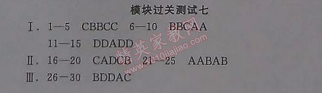 2014年全品學練考聽課手冊九年級英語上冊外研版 模塊過關測試7