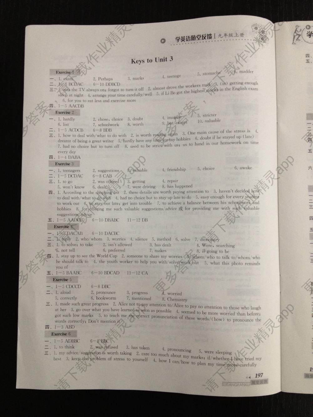 2015综合素质学英语随堂反馈1九年级英语上册答案—精英家教网