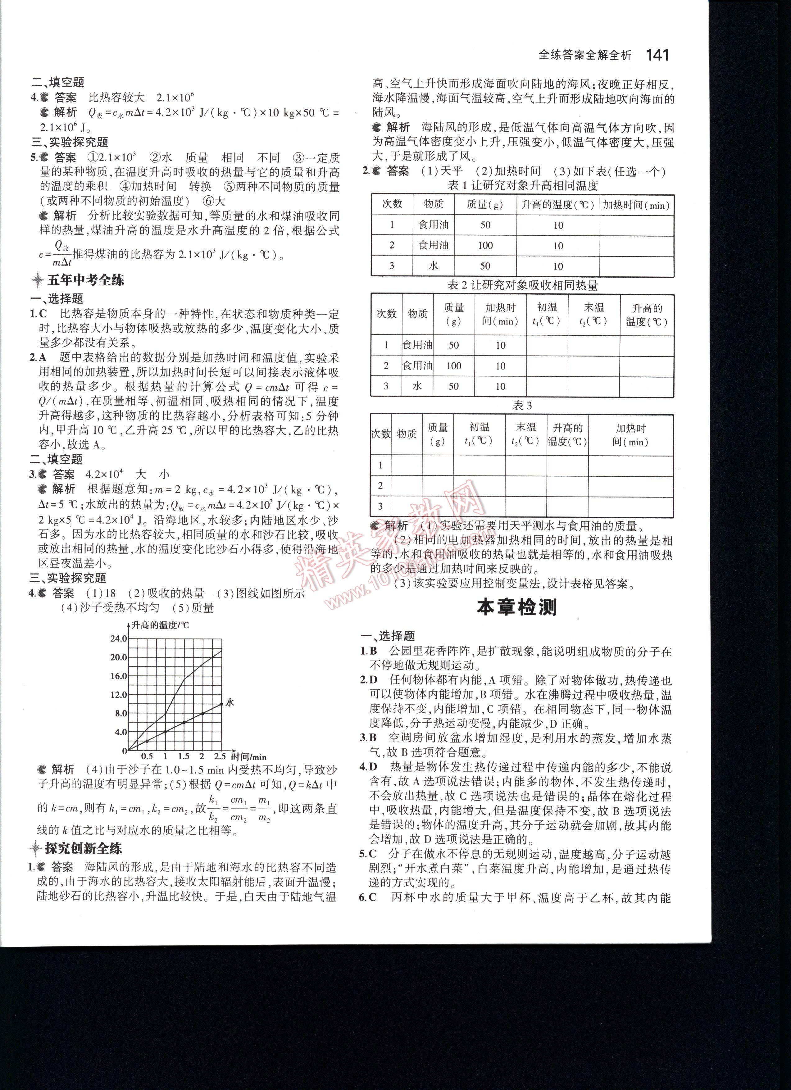 5年中考3年模拟初中物理九年级全一册人教版 第141页