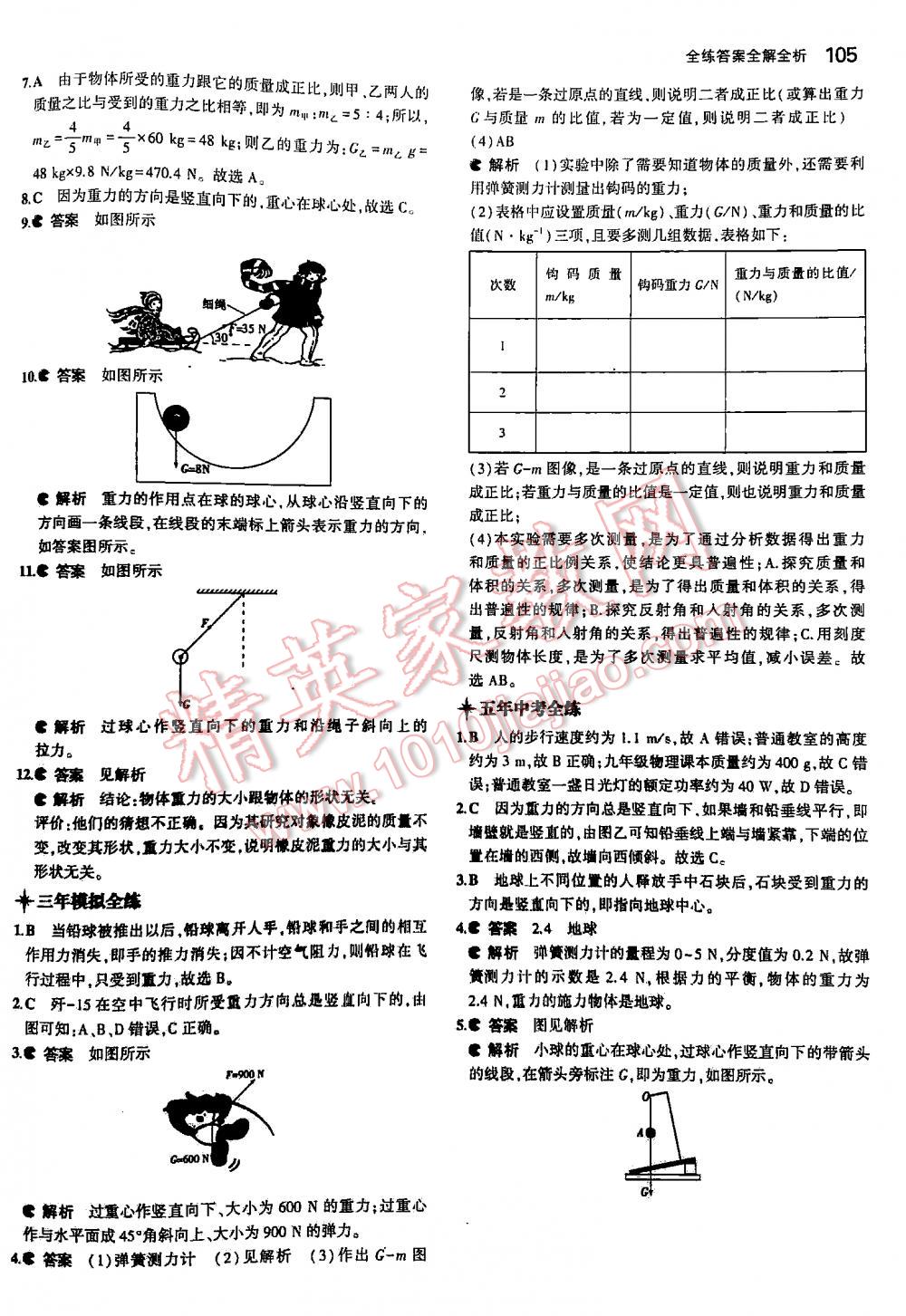 2016年5年中考3年模擬初中物理八年級(jí)下冊(cè)蘇科版 第105頁(yè)