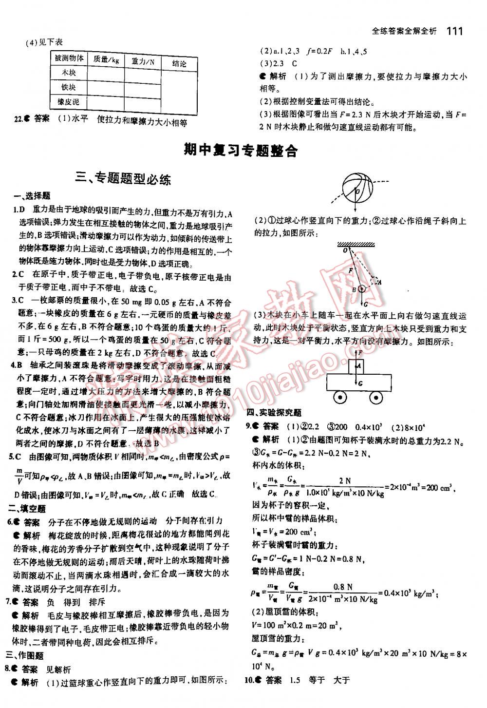 2016年5年中考3年模擬初中物理八年級下冊蘇科版 第111頁