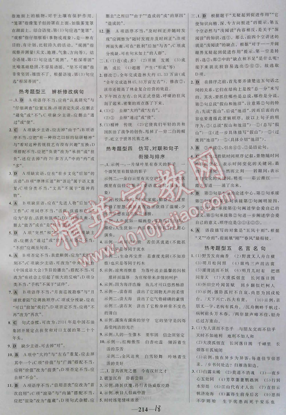 2016年世纪金榜初中语文全程复习方略讲解案专题突破版 第18页