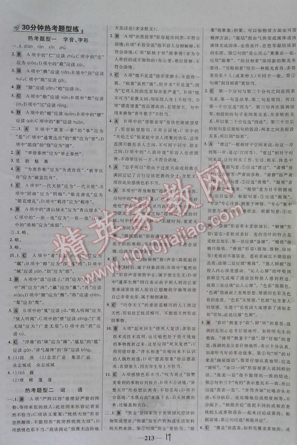 2016年世纪金榜初中语文全程复习方略讲解案专题突破版 第17页