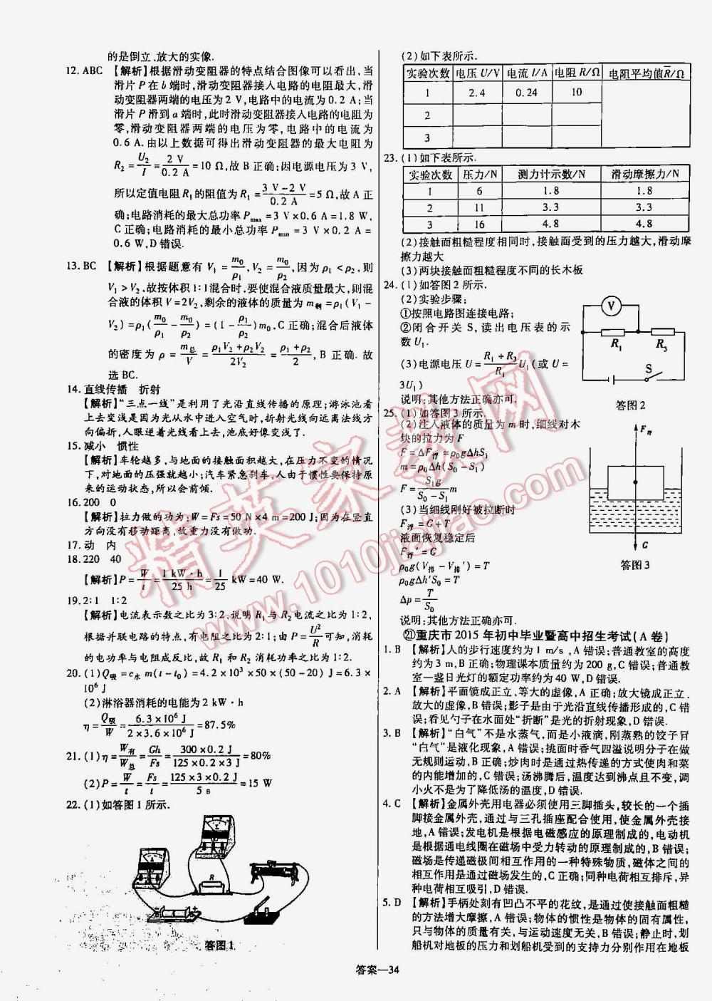 2016年金考卷山東中考45套匯編物理 第34頁