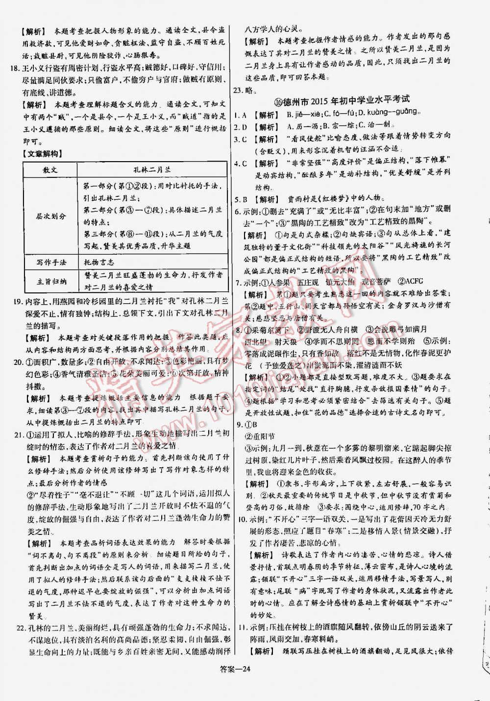 2016年金考卷山東中考45套匯編語文 第24頁