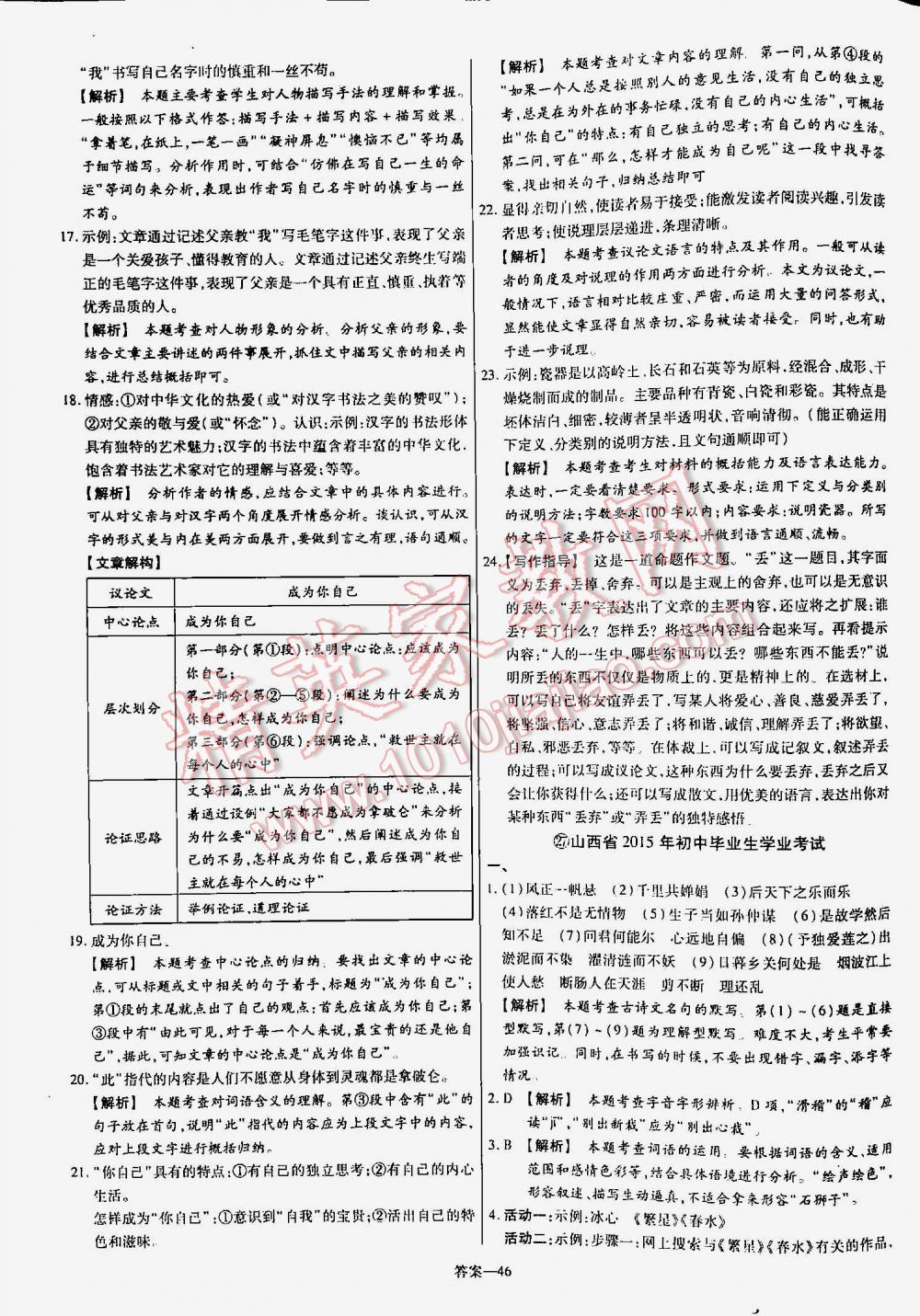 2016年金考卷山東中考45套匯編語文 第46頁