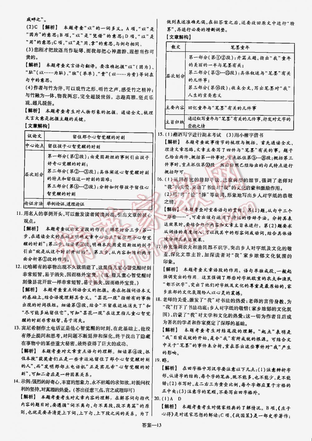 2016年金考卷山东中考45套汇编语文 第13页