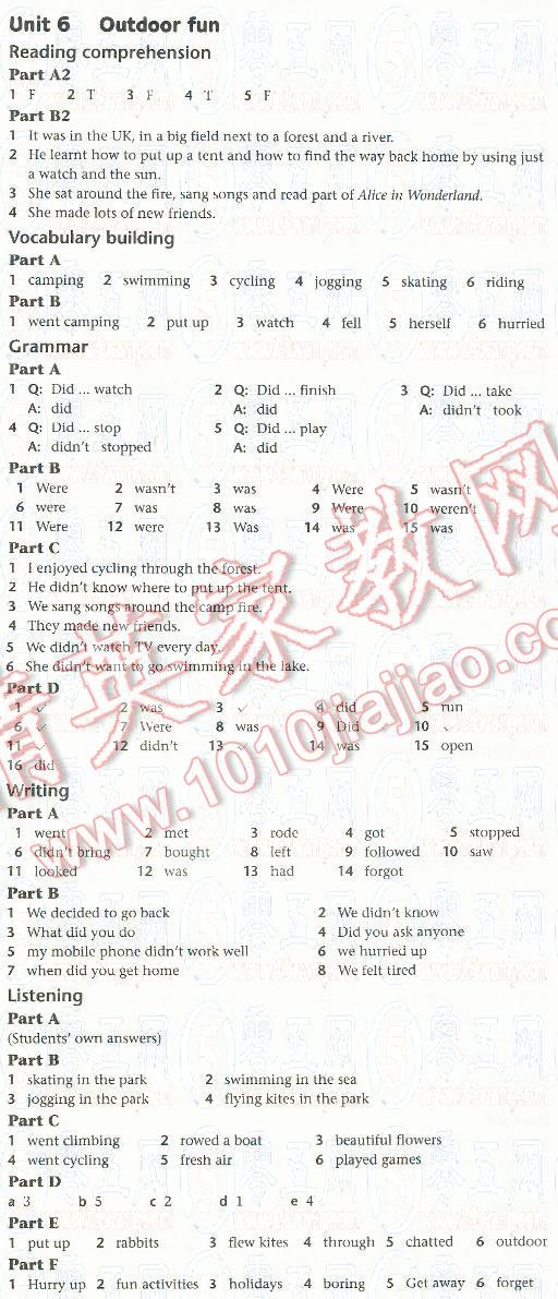 2016年譯林英語補(bǔ)充習(xí)題七年級下冊 第6頁