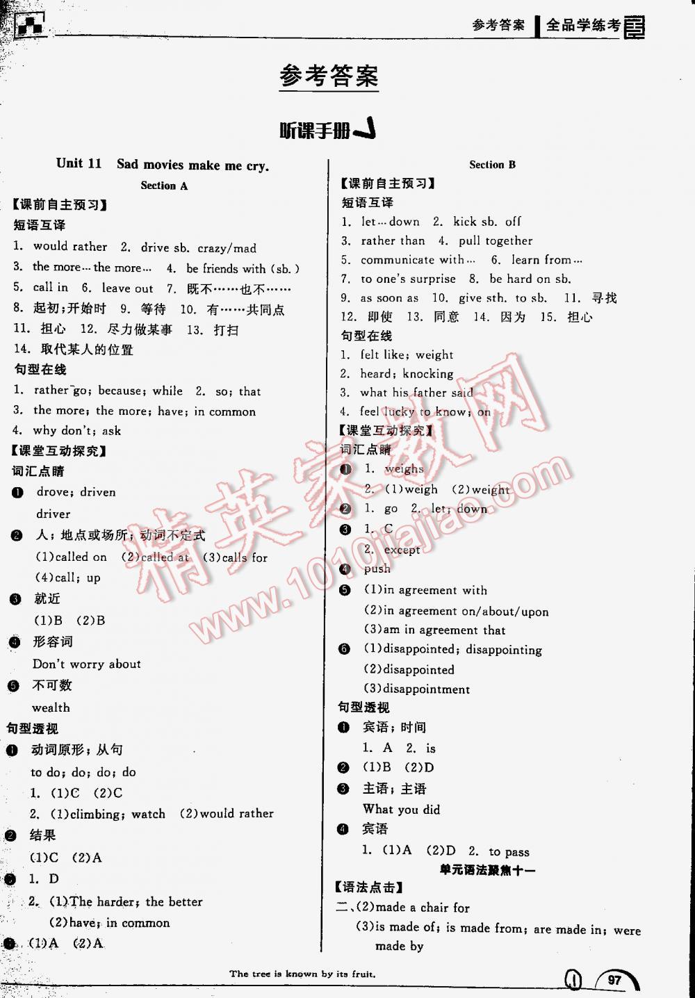 2016年全品学练考九年级英语全一册下人教版 第1页