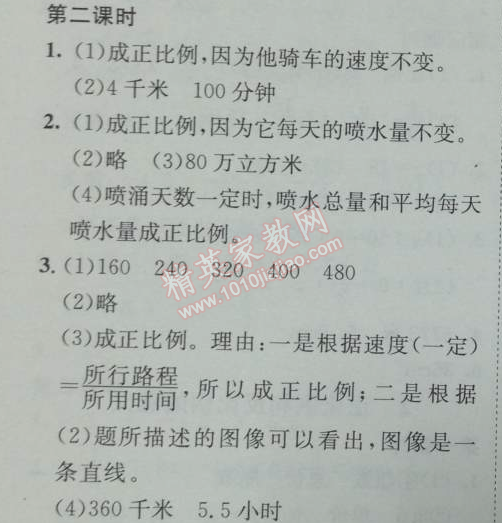 2014年黄冈小状元作业本六年级数学下册人教版 3.2.2