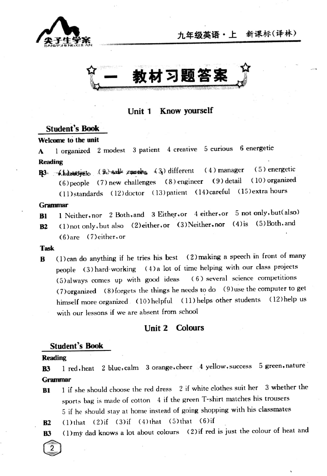 課本譯林版九年級(jí)英語(yǔ)上冊(cè) 參考答案第1頁(yè)