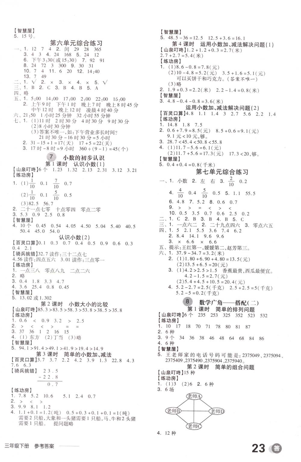 2018年全品学练考三年级数学下册人教版 第6页