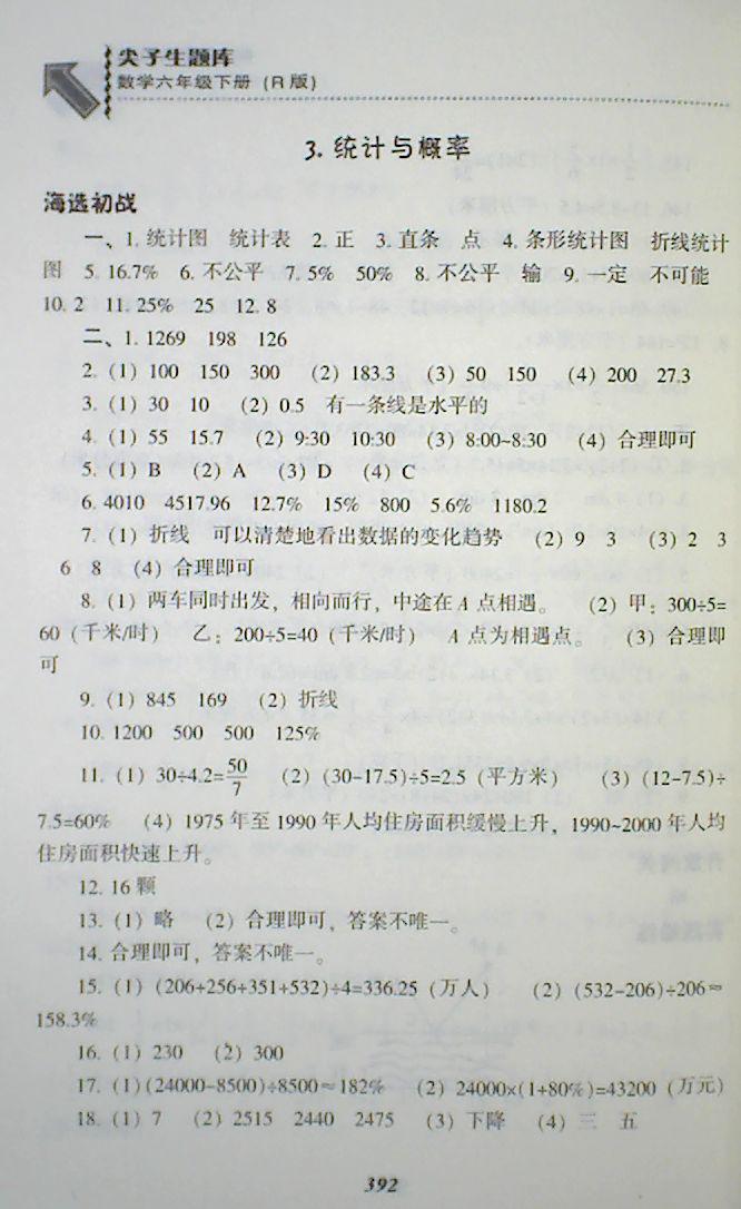 2018年尖子生题库六年级数学下册人教版 第58页