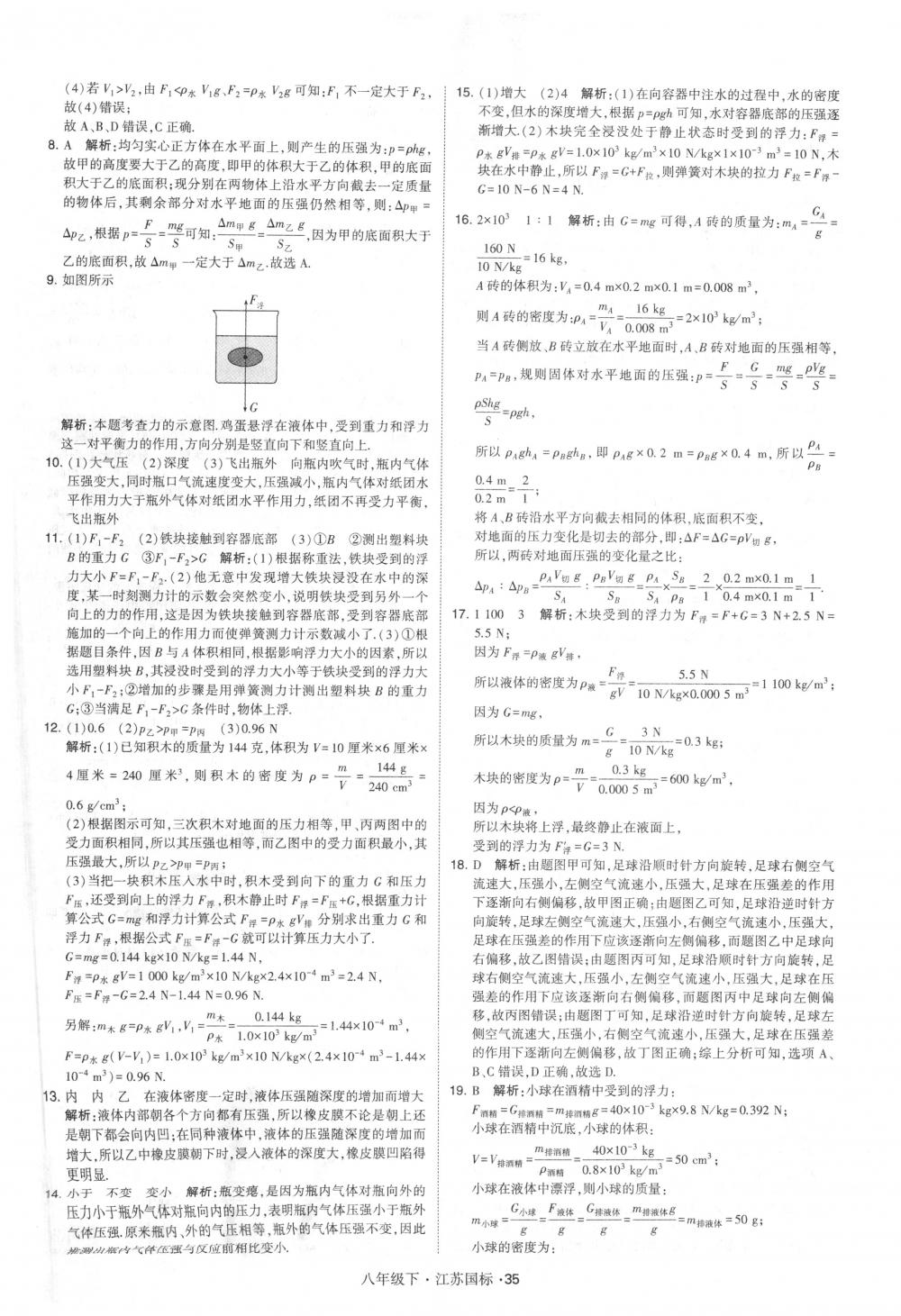 2018年經綸學典學霸八年級物理下冊江蘇版 第35頁