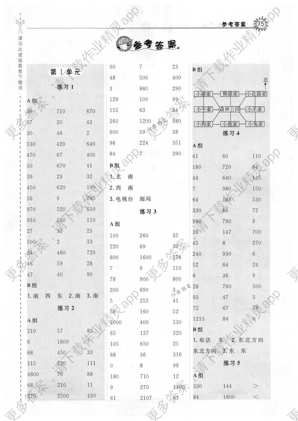 2018年星级口算天天练三年级数学下册人教版答案—精英家教网