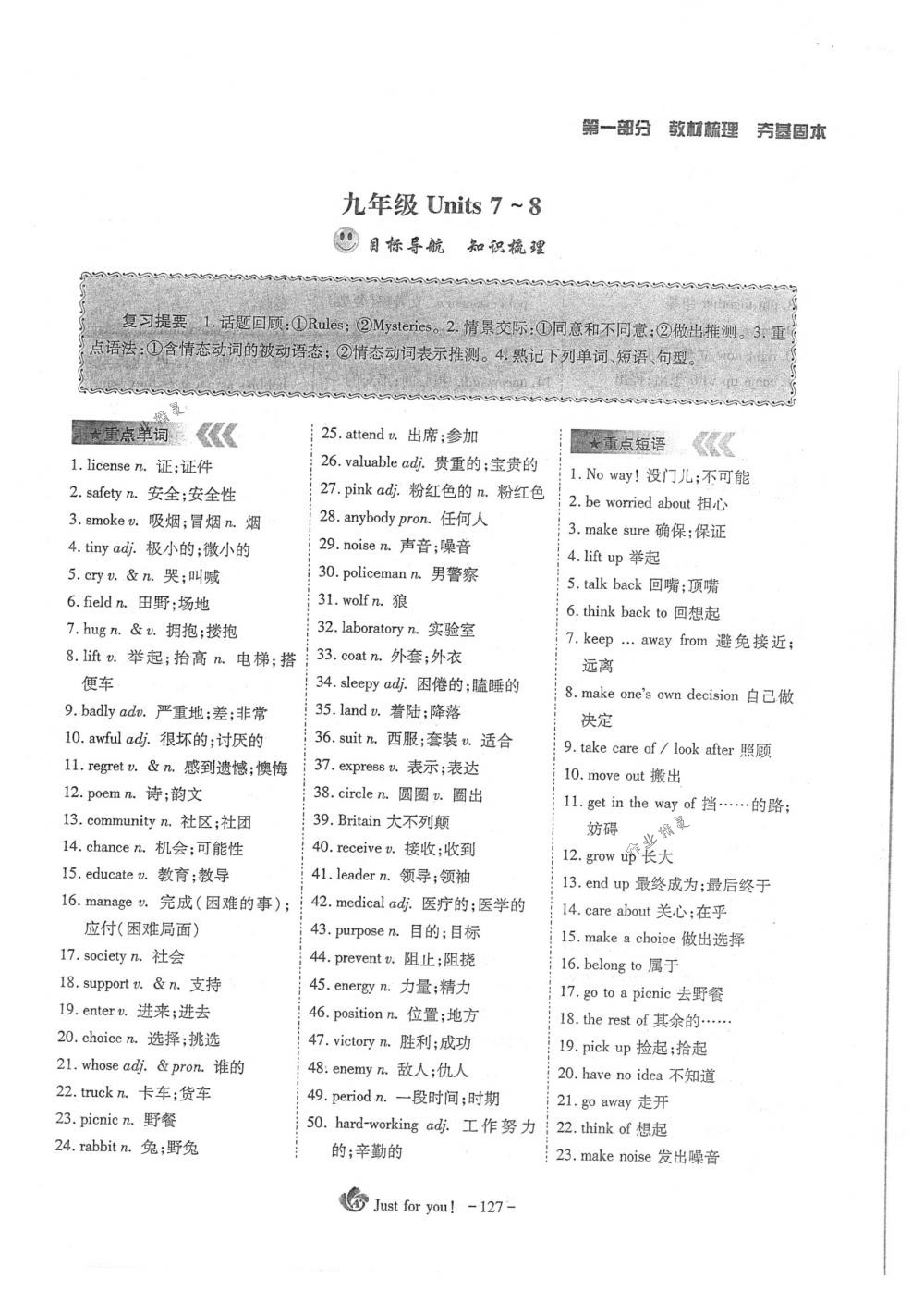 2018年蓉城優(yōu)課堂給力A+九年級(jí)英語(yǔ)下冊(cè)人教版 第127頁(yè)