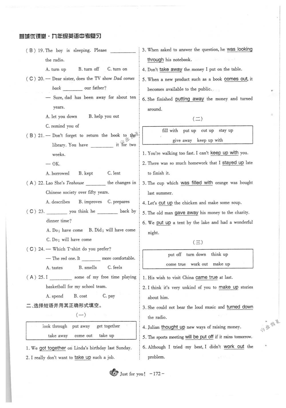 2018年蓉城優(yōu)課堂給力A+九年級(jí)英語下冊(cè)人教版 第172頁