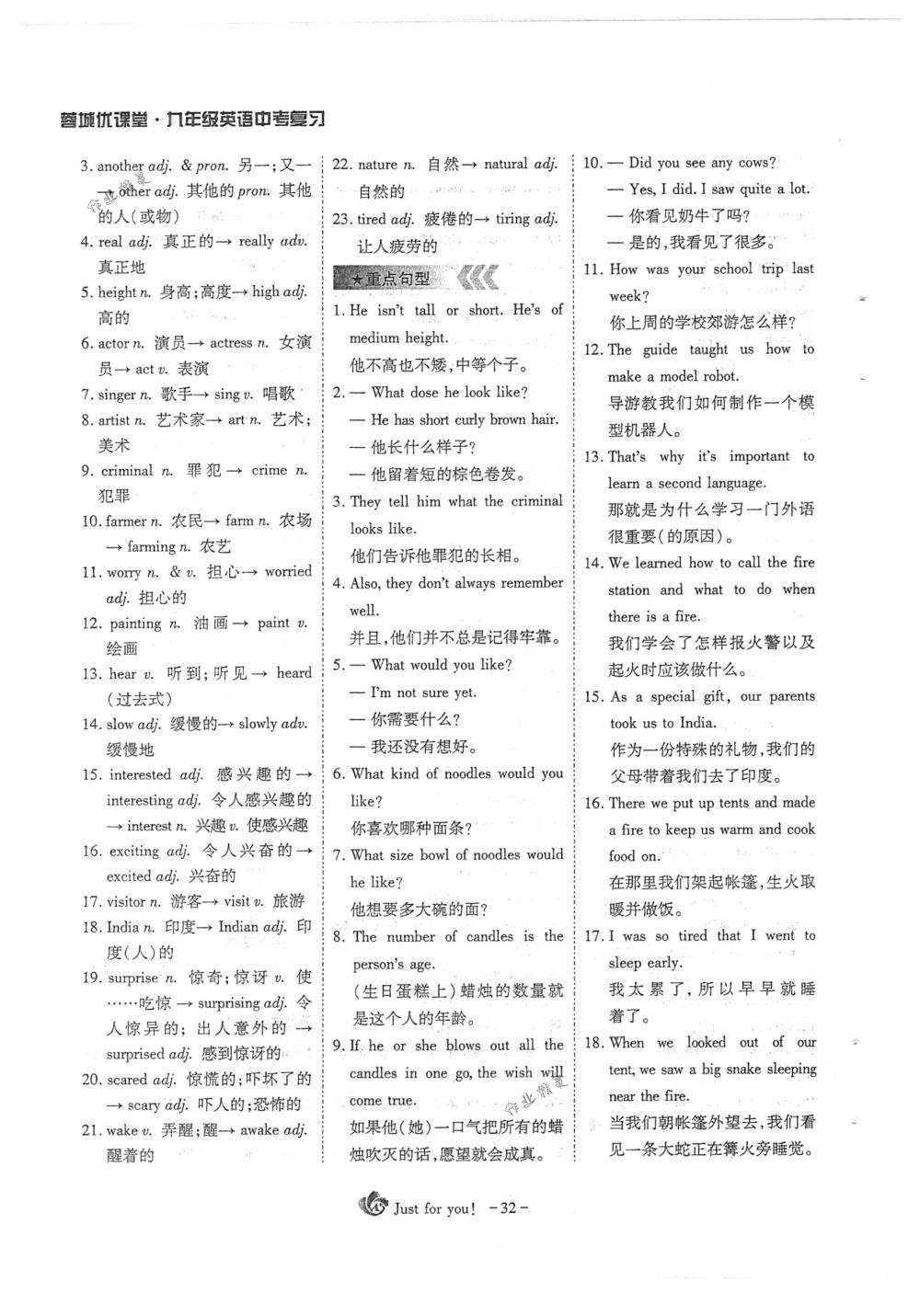 2018年蓉城優(yōu)課堂給力A+九年級(jí)英語(yǔ)下冊(cè)人教版 第32頁(yè)