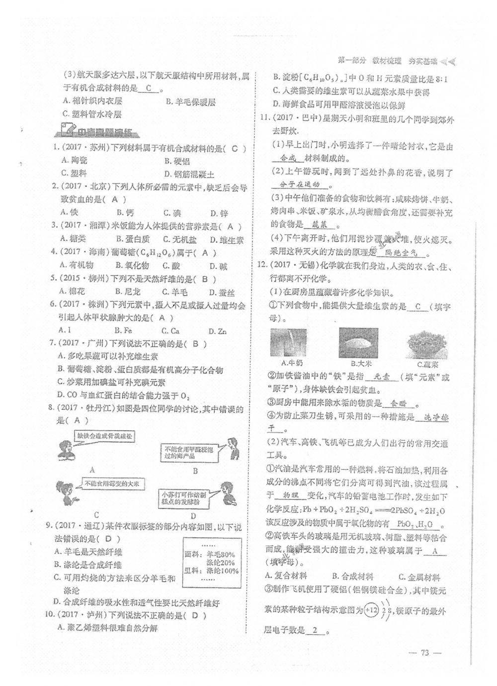 2018年蓉城优课堂给力A+九年级化学下册人教版 第73页