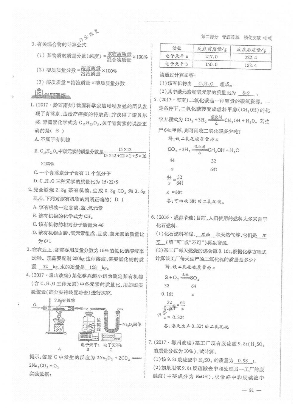 2018年蓉城优课堂给力A+九年级化学下册人教版 第81页