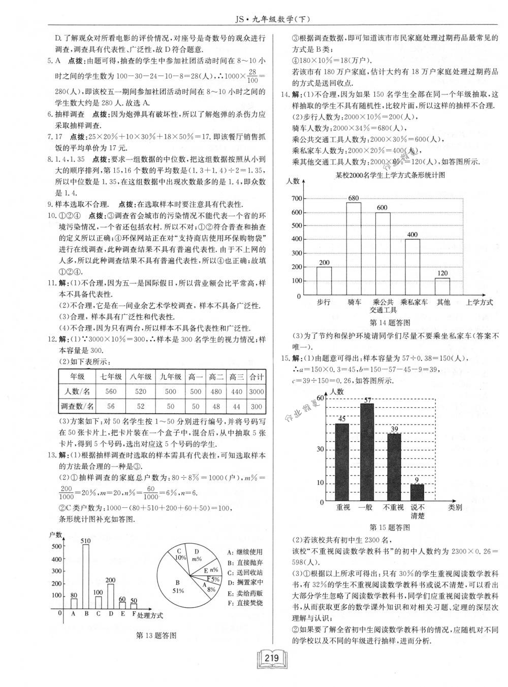 2018年啟東中學(xué)作業(yè)本九年級數(shù)學(xué)下冊江蘇版 第43頁