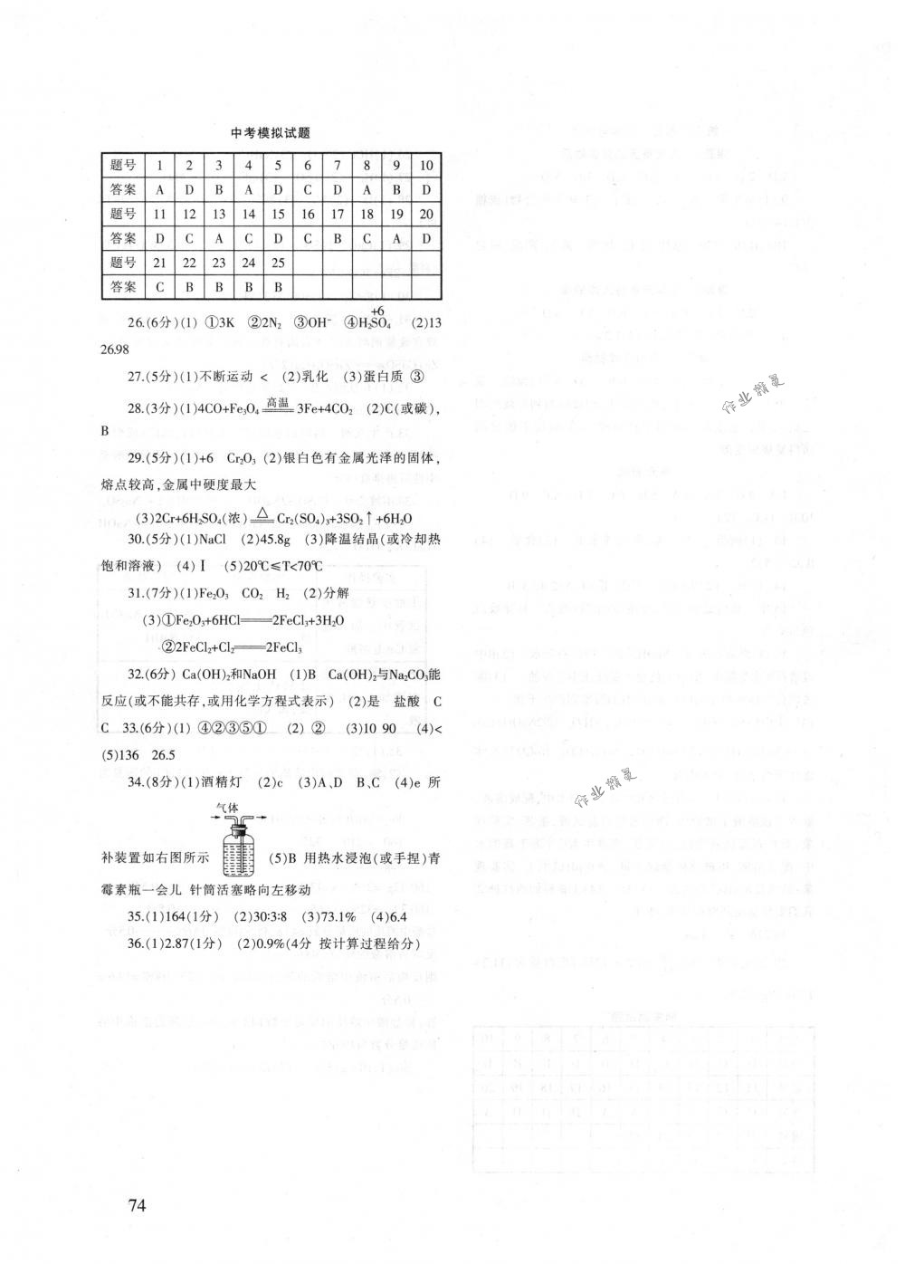 2018年化學(xué)配套綜合練習(xí)九年級(jí)下冊(cè)人教版 第5頁(yè)