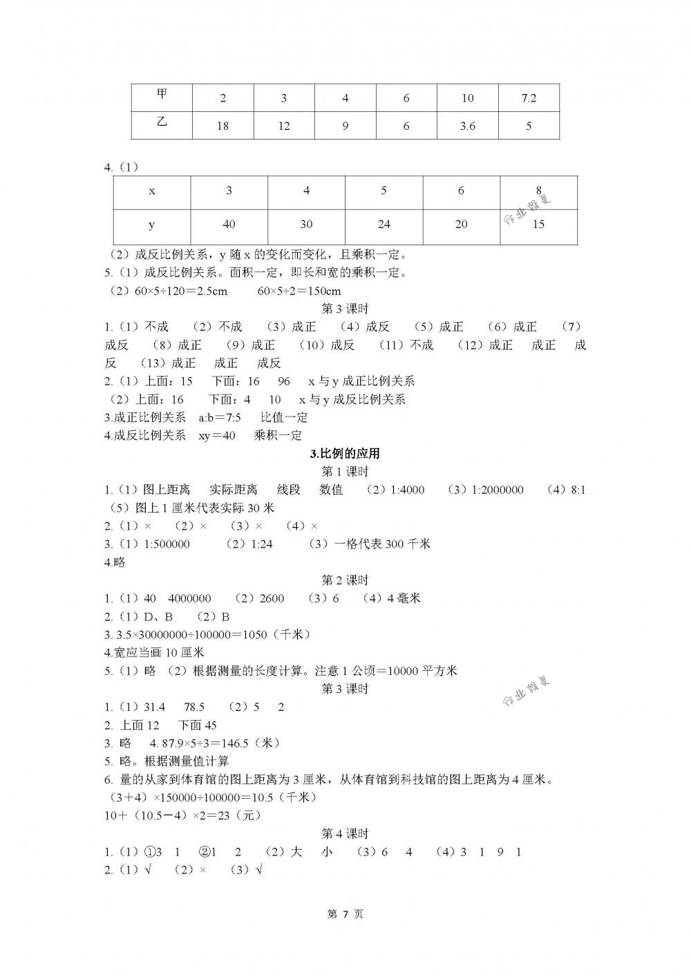 2018年長江作業(yè)本同步練習(xí)冊六年級數(shù)學(xué)下冊人教版 第7頁