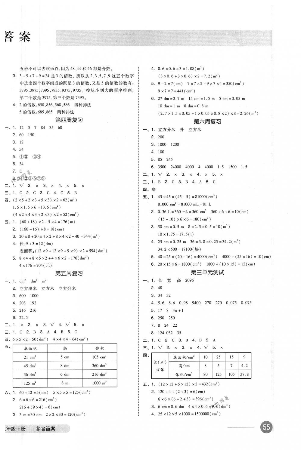 2018年全品小復(fù)習(xí)五年級(jí)數(shù)學(xué)下冊(cè)人教版 第2頁(yè)