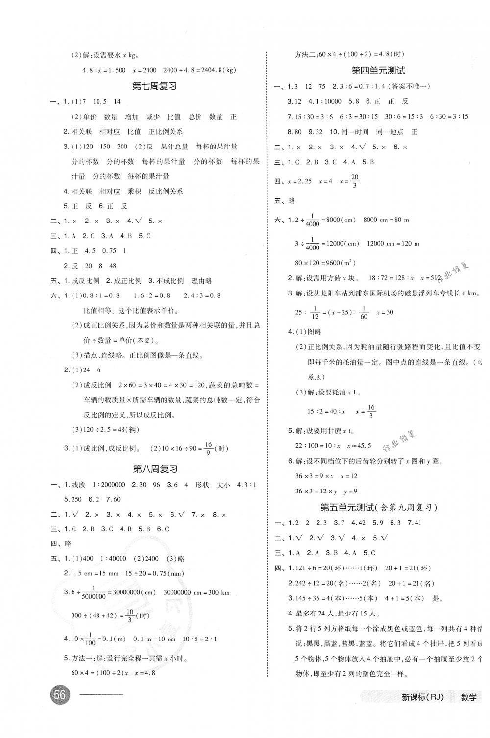 2018年全品小復(fù)習(xí)六年級數(shù)學(xué)下冊人教版 第3頁