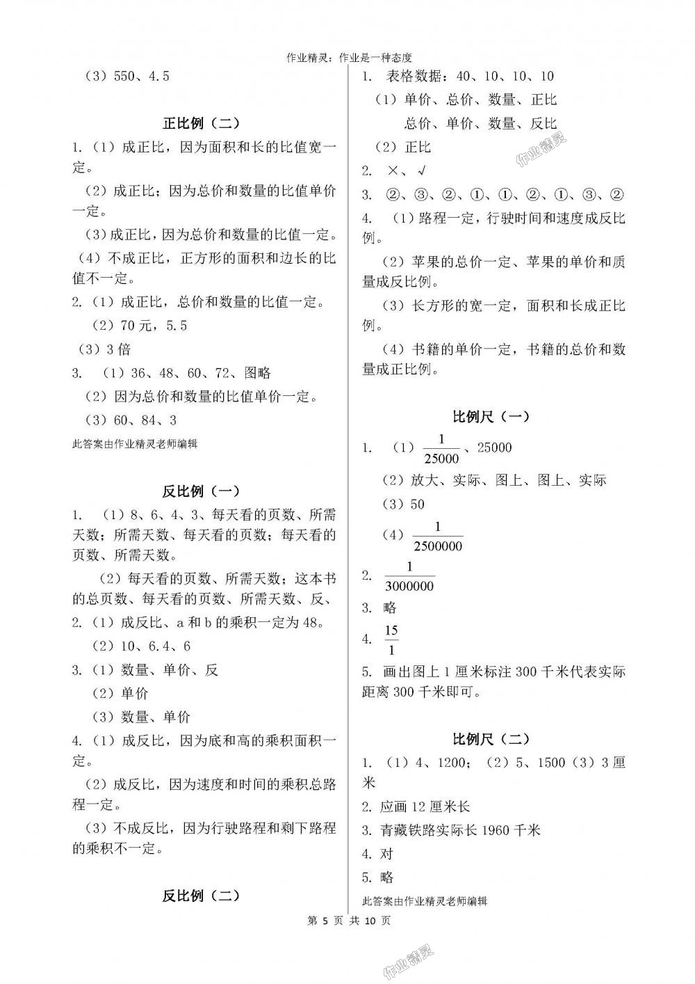 2018年小学生学习指导丛书六年级数学下册人教版 第5页