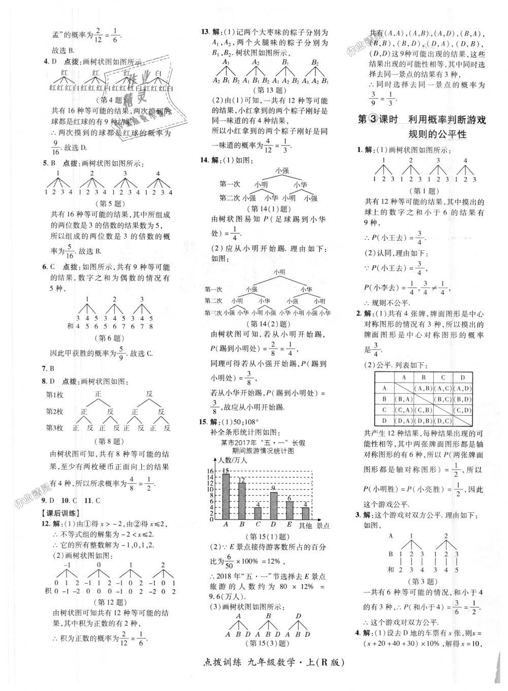 2018年點撥訓(xùn)練九年級數(shù)學(xué)上冊人教版 第40頁