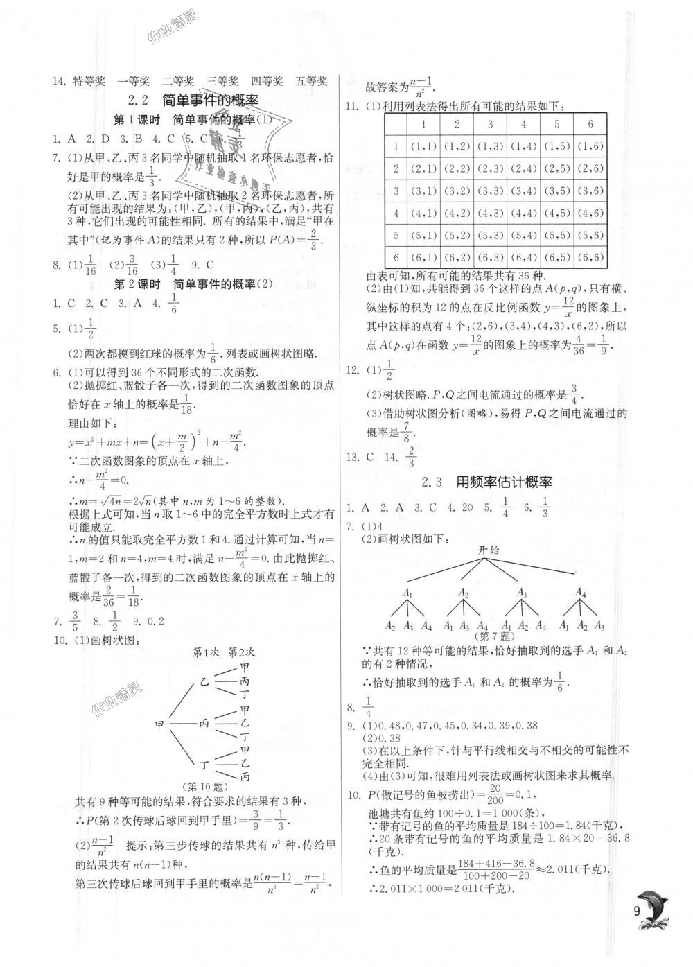 2018年实验班提优训练九年级数学上册浙教版 第9页