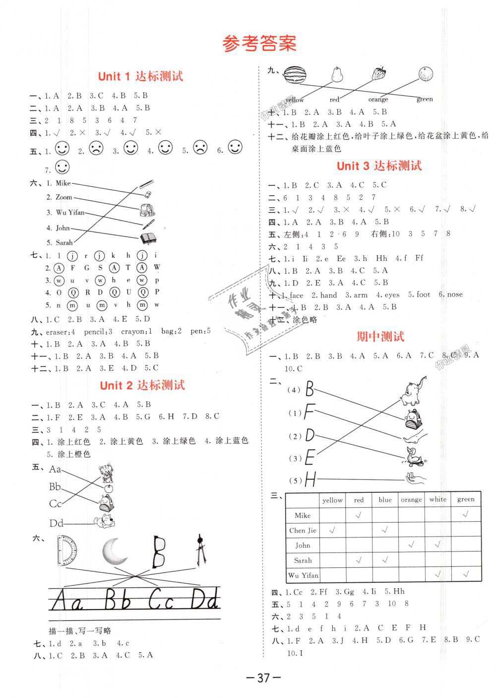 2018年53天天練小學英語三年級上冊人教PEP版 第17頁