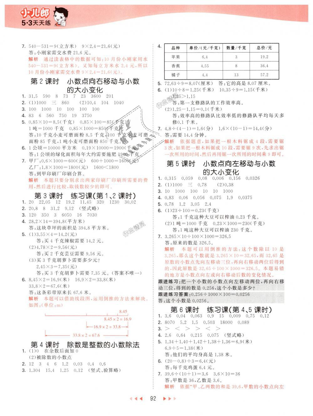 2018年53天天练小学数学五年级上册苏教版 第8页