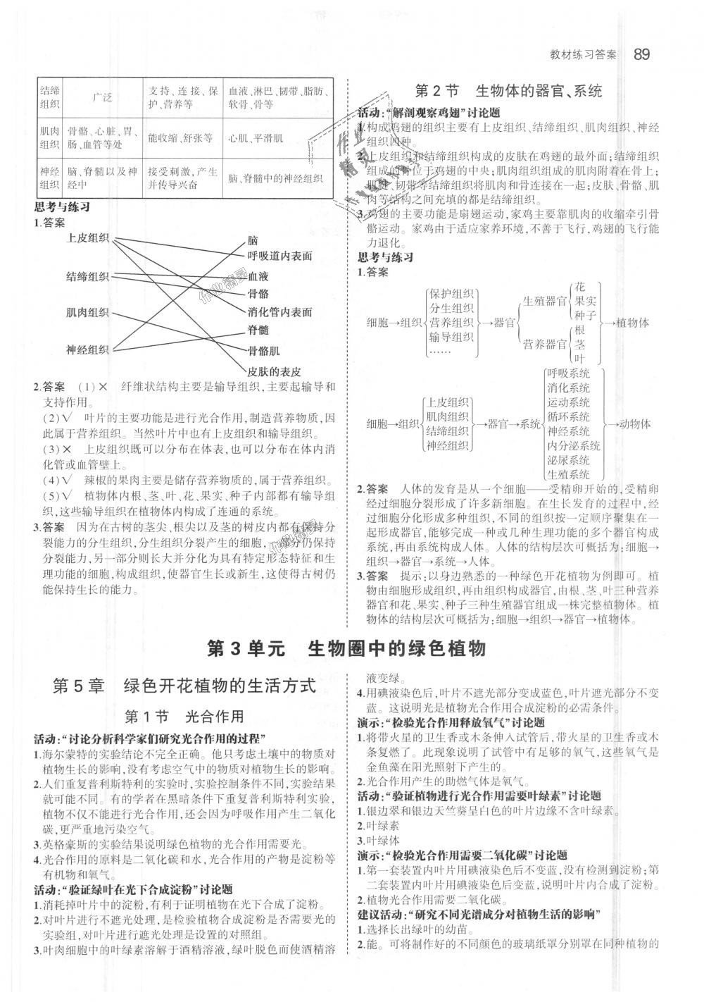 2018年5年中考3年模擬初中生物七年級(jí)上冊(cè)北師大版 第37頁