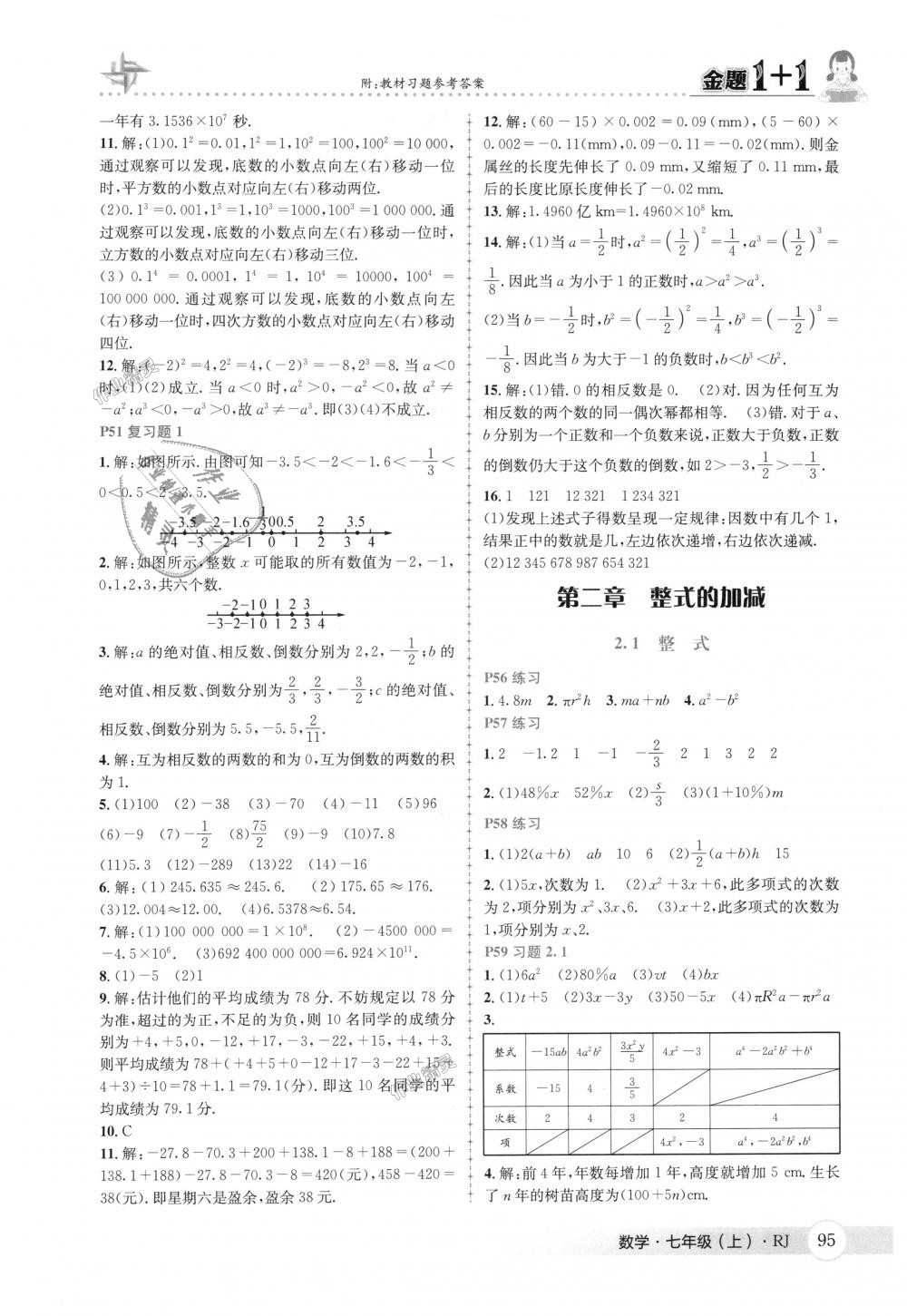 2018年金題1加1七年級數(shù)學(xué)上冊人教版 第33頁